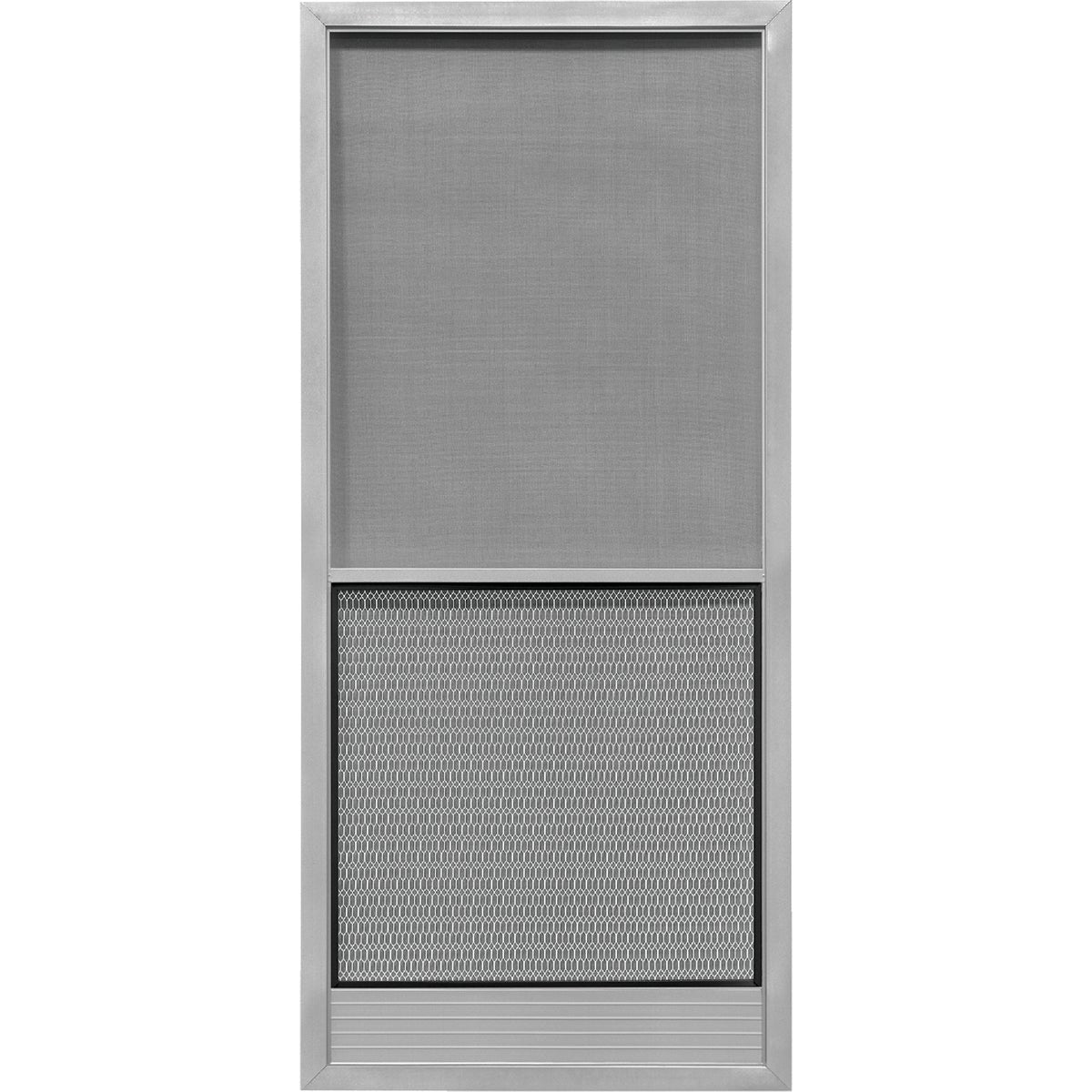 Precision Screen Capri 32 In. W x 80 In. H x 7/8 In. Thick Gray Steel Screen Door