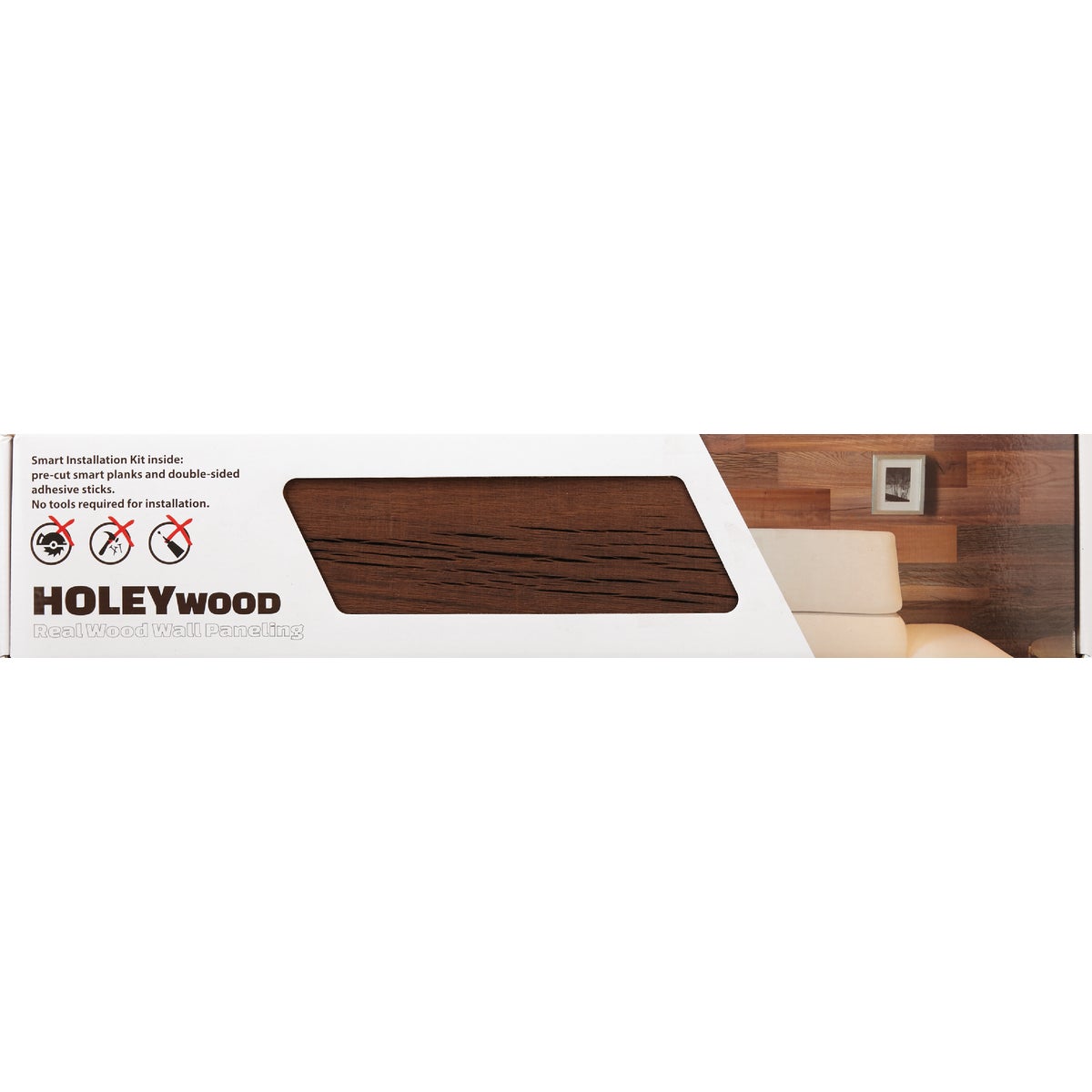 Smart Paneling 4-15/16 In. W x 23.75 In. L x 1/4 In. Thick Hardwood Holey Wood Wall Plank (12-Pack)