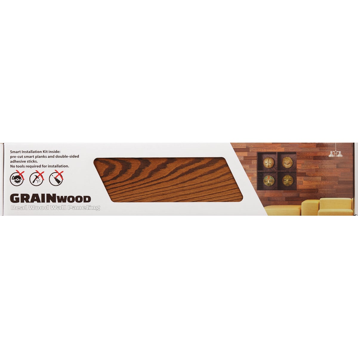 Smart Paneling 4-15/16 In. W x 23.75 In. L x 1/4 In. Thick Hardwood Grain Wood Wall Plank (12-Pack)