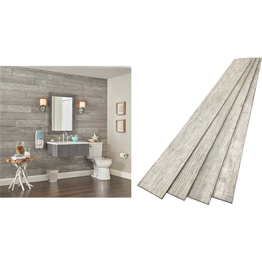 DPI 6 In. W. x 48 In. L. x 1/4 In. Thick Pewter Gray Rustic Wall Plank (12-Pack)