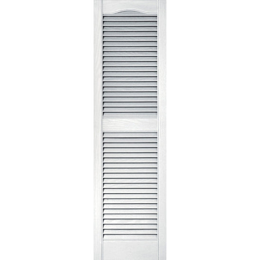 Builders Edge 15 In. x 52 In. Vinyl Louvered Shutter, (2-Pack)