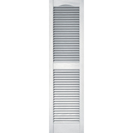 Builders Edge 15 In. x 55 In. Vinyl Louvered Shutter, (2-Pack)