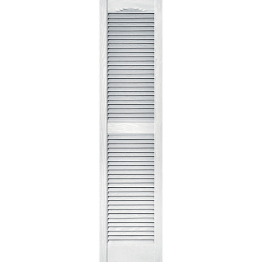 Builders Edge 15 In. x 60 In. Vinyl Louvered Shutter, (2-Pack)