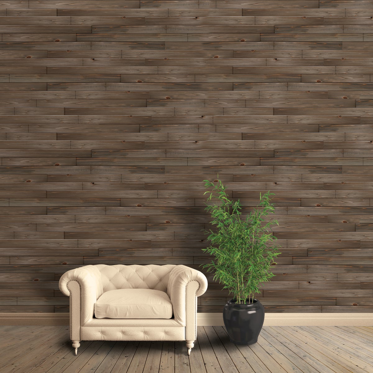 Global Product Sourcing 3-1/2 In. W. x 1/4 In. Thick Solid Wood Gray Reclaimed Wood Wall Plank