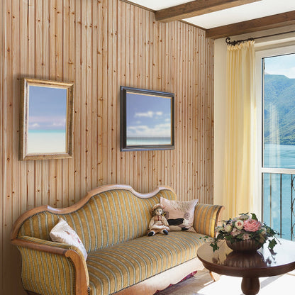 Global Product Sourcing 3-1/2 In. W. x 8 Ft. L. x 5/16 In. Thick Knotty Cedar Reversible Profile Wall Plank (6-Pack)