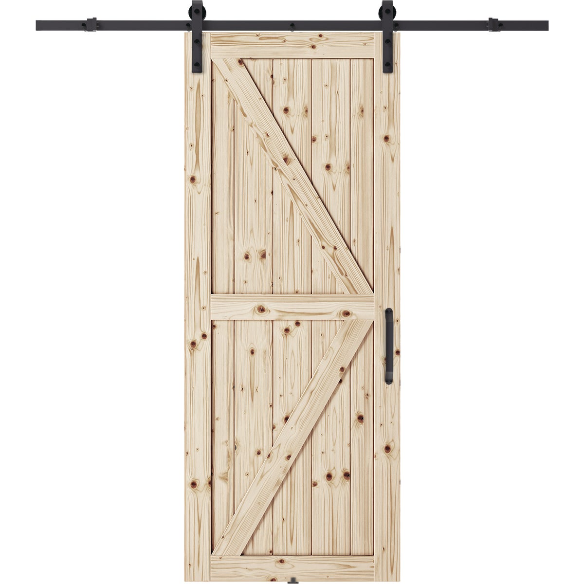 Colonial Elegance Artisan 37 In. x 84 In. x 1.38 In. K-Style Unfinished Barn Door Kit