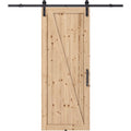 Colonial Elegance Chalet 37 In. x 84 In. x 1.38 In. Unfinished Z-Style Barn Door Kit