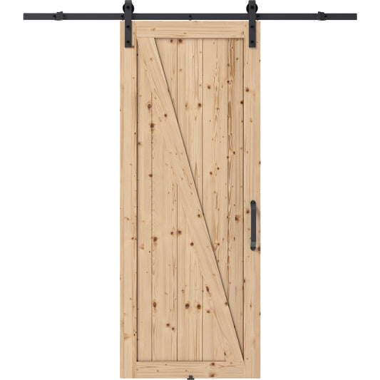 Colonial Elegance Chalet 37 In. x 84 In. x 1.38 In. Unfinished Z-Style Barn Door Kit