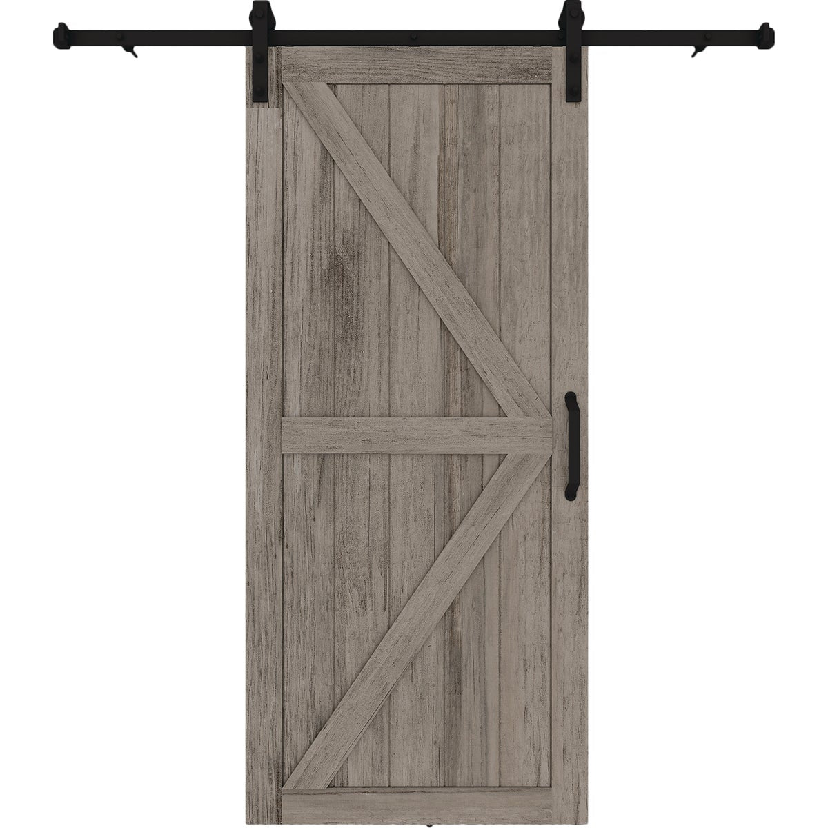 Colonial Elegance Artisan 37 In. x 84 In. x 1.38 In. Gray Vinyl K-Style Barn Door Kit