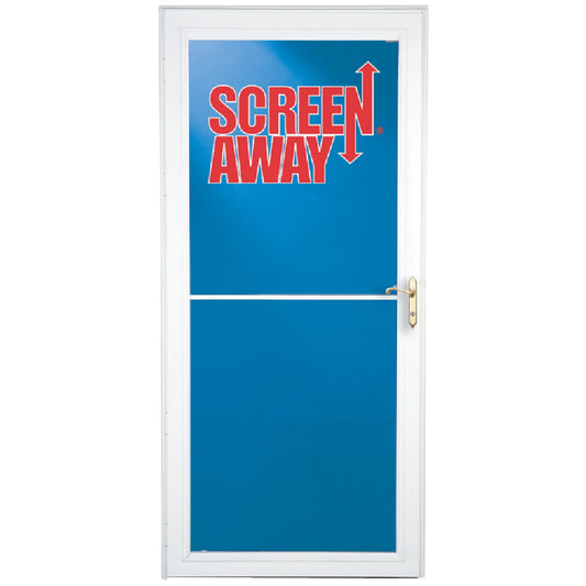 Larson Screenaway Lifestyle 32 In. W x 81 In. H x 1-3/8 In. Thick White Full View Aluminum Storm Door