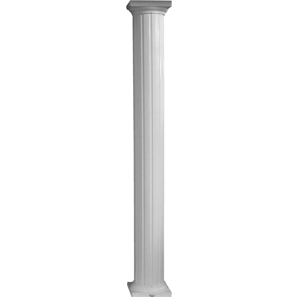 Crown Column 8 In. x 10 Ft. White Powder Coated Round Fluted Aluminum Column