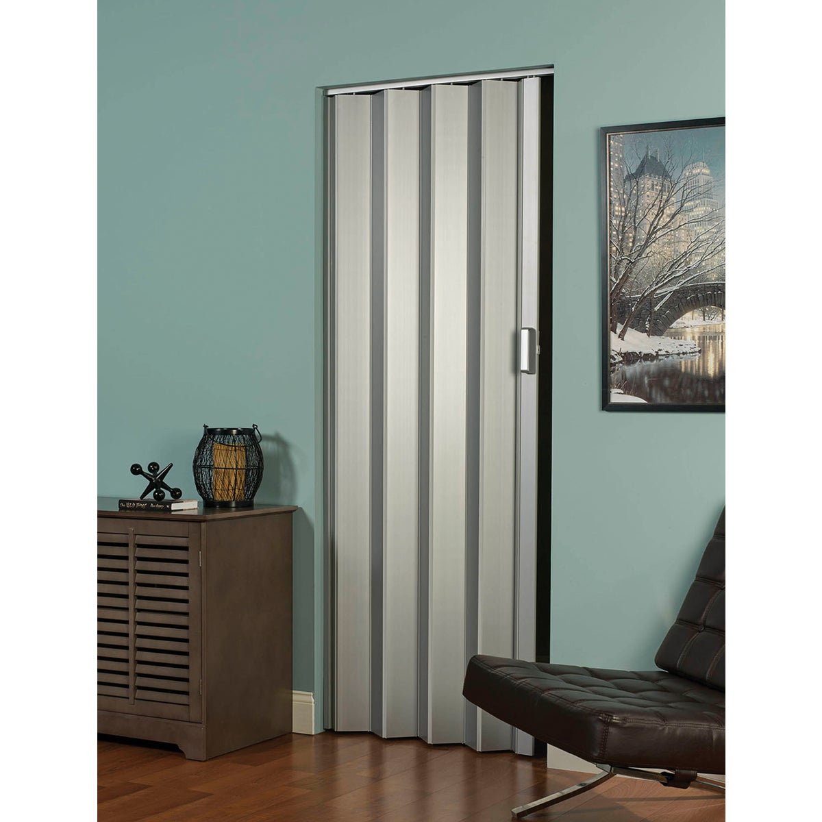 Spectrum Elite 48 In. W. x 80 In. H. Satin Silver Accordion Folding Door