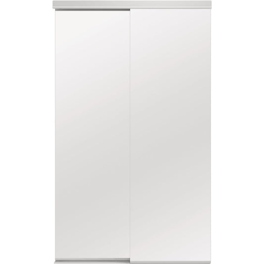 Colonial Elegance Classic 48 In. W x 80-1/2 In. H White Frameless Mirrored Sliding Bypass Door