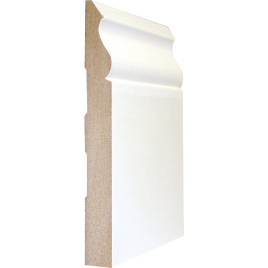 Cedar Creek 163E 35/64 In. W. x 5-1/4 In. H. x 8 Ft. L. White MDF Colonial Base Molding