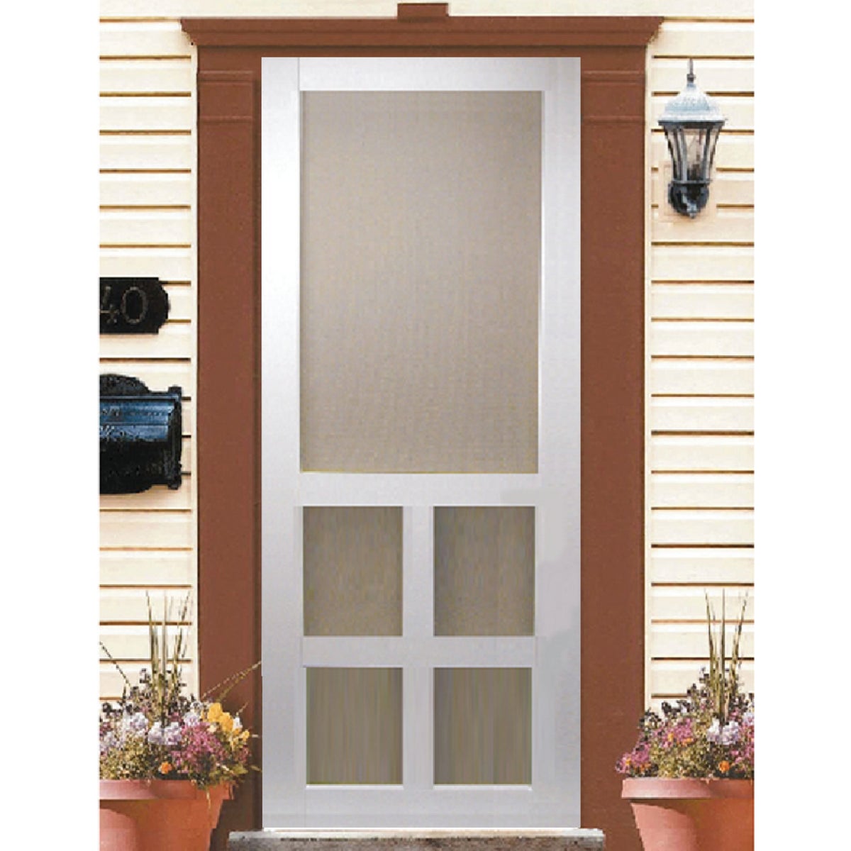 Snavely Kimberly Bay Victoria 36 In. W x 80 In. H x 1 In. Thick White Vinyl Screen Door