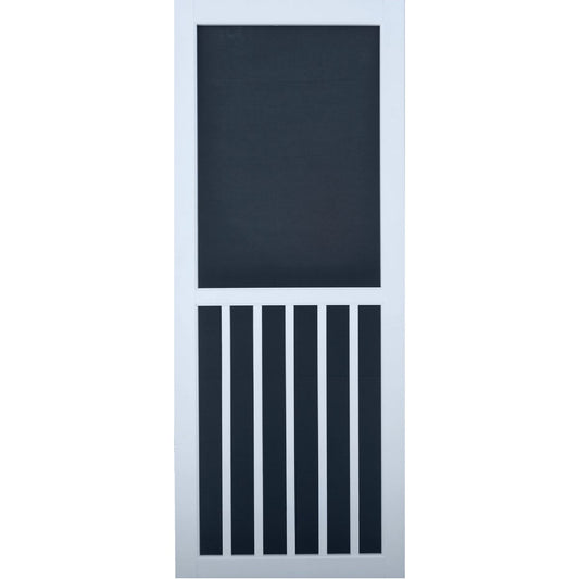 Snavely Kimberly Bay 32 In. W x 80 In. H x 1 In. Thick White Vinyl 5-Bar Screen Door