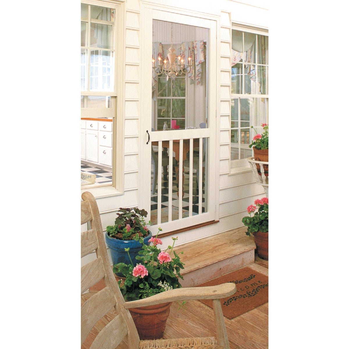 Snavely Kimberly Bay 32 In. W x 80 In. H x 1 In. Thick White Vinyl 5-Bar Screen Door