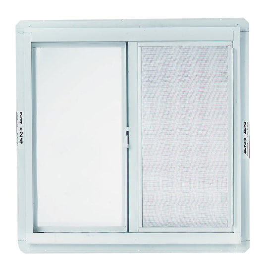 Croft Series 70 23 In. W. x 23 In. H. White Aluminum Sliding Window with Screen