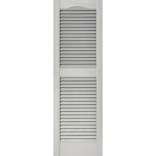 Builders Edge 15 In. x 48 In. Vinyl Louvered Shutter, (2-Pack)