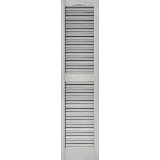 Builders Edge 15 In. x 55 In. Vinyl Louvered Shutter, (2-Pack)