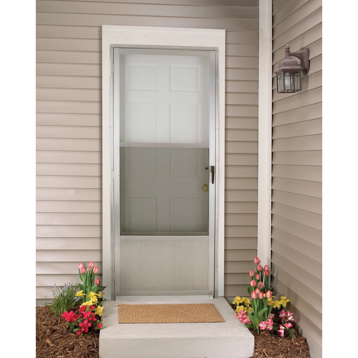 Croft Imperial Style 32 In. W x 80 In. H x 1 In. Thick Mill Self-Storing Aluminum Storm Door