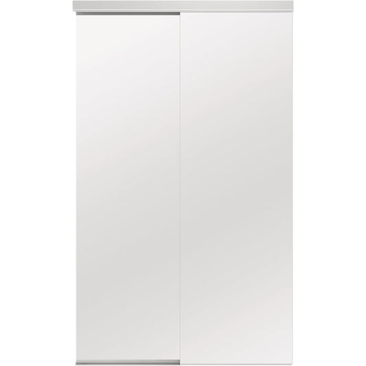 Colonial Elegance Classic 72 In. W x 80-1/2 In. H White Frameless Mirrored Sliding Bypass Door