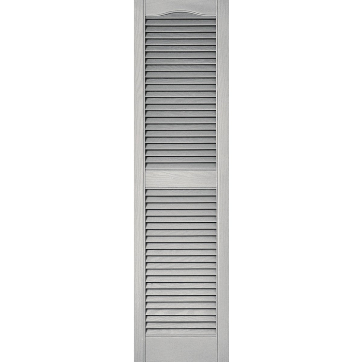 Builders Edge 15 In. x 60 In. Vinyl Louvered Shutter, (2-Pack)