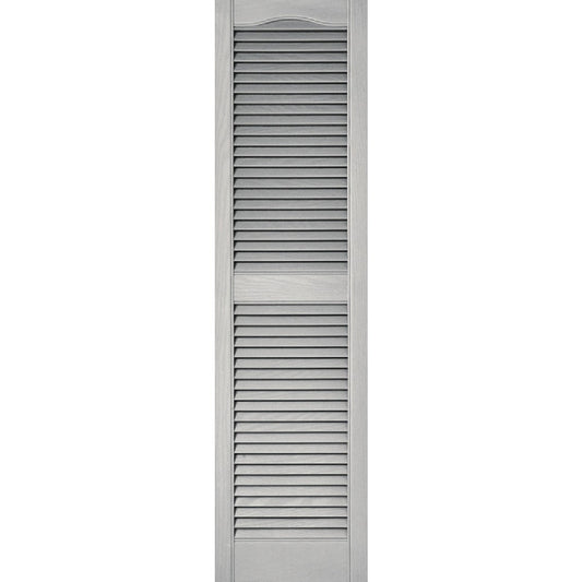 Builders Edge 15 In. x 60 In. Vinyl Louvered Shutter, (2-Pack)