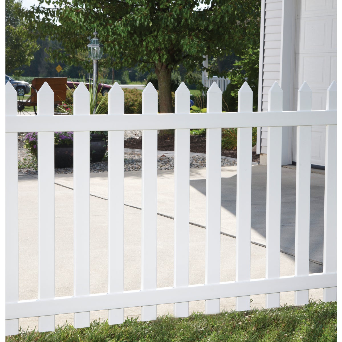 Outdoor Essentials 4 Ft. H. x 8 Ft. L. Spaced White Vinyl Picket Fence
