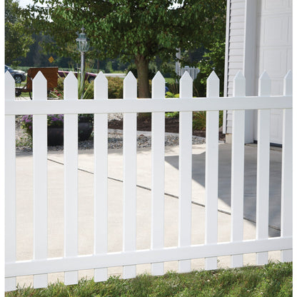 Outdoor Essentials 4 Ft. H. x 8 Ft. L. Spaced White Vinyl Picket Fence