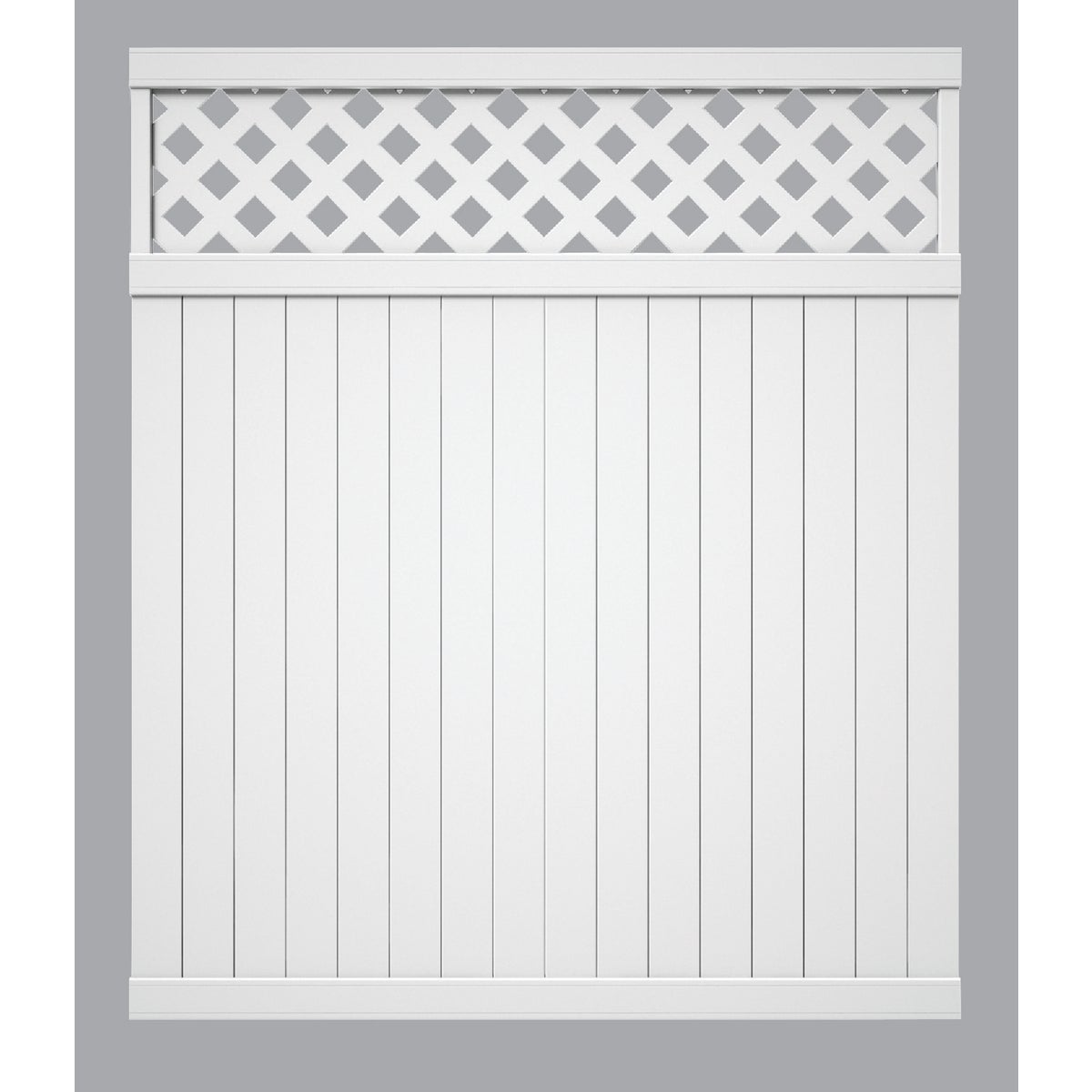 Outdoor Essentials 6 Ft. H. x 6 Ft. L. Lattice Top White Vinyl Privacy Fence