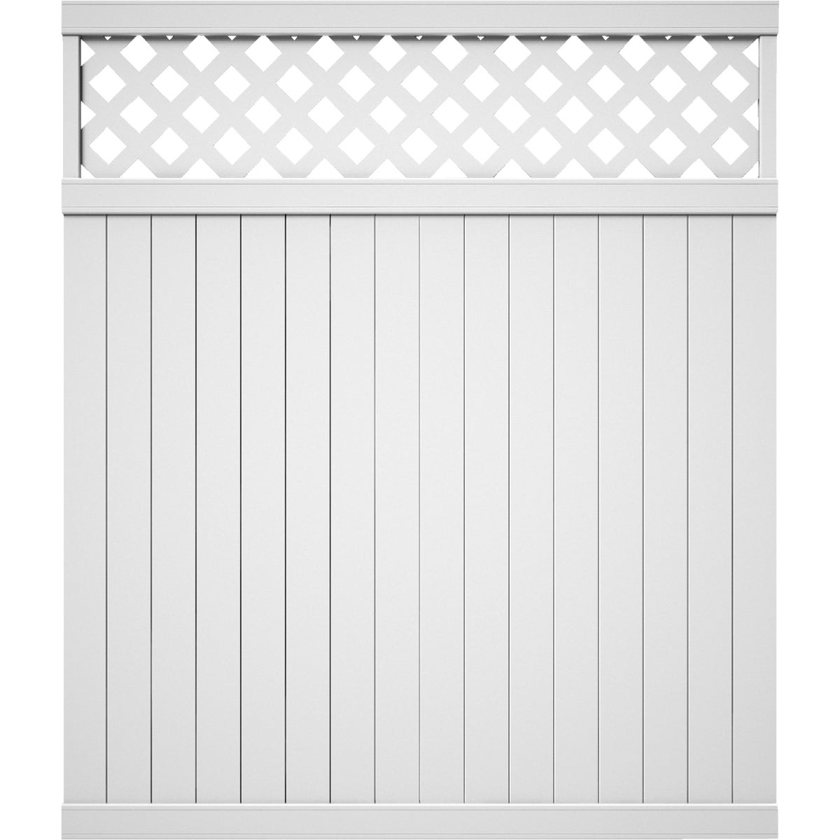 Outdoor Essentials 6 Ft. H. x 6 Ft. L. Lattice Top White Vinyl Privacy Fence