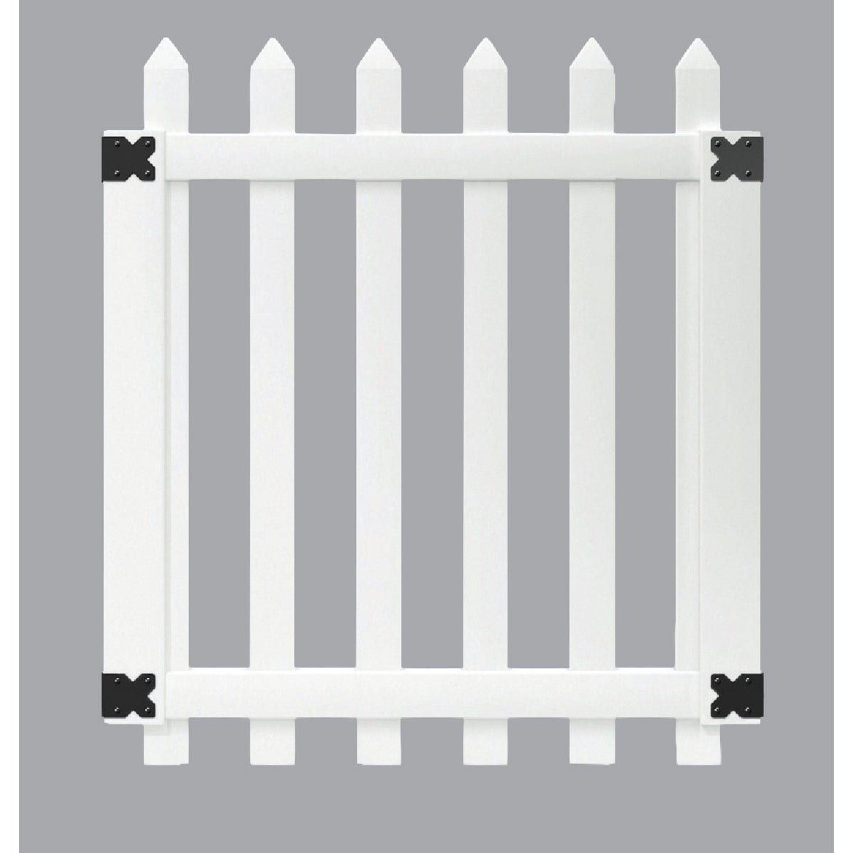 Outdoor Essentials 41-1/2 In. W. x 4 Ft. H. Spaced White Vinyl Picket Gate