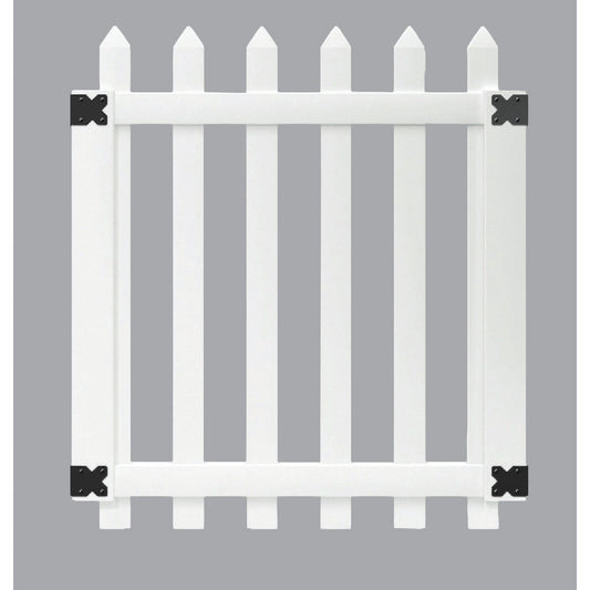 Outdoor Essentials 41-1/2 In. W. x 4 Ft. H. Spaced White Vinyl Picket Gate