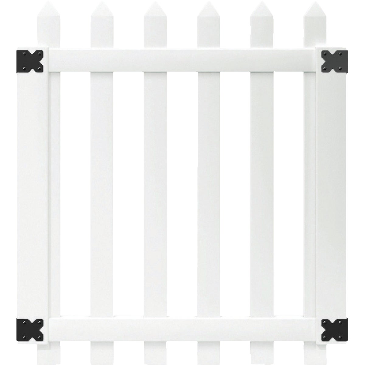 Outdoor Essentials 41-1/2 In. W. x 4 Ft. H. Spaced White Vinyl Picket Gate