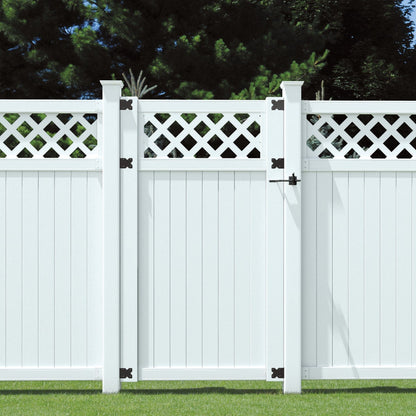Outdoor Essentials 41-1/2 In. W. x 6 Ft. H. Lattice-Top White Vinyl Privacy Gate