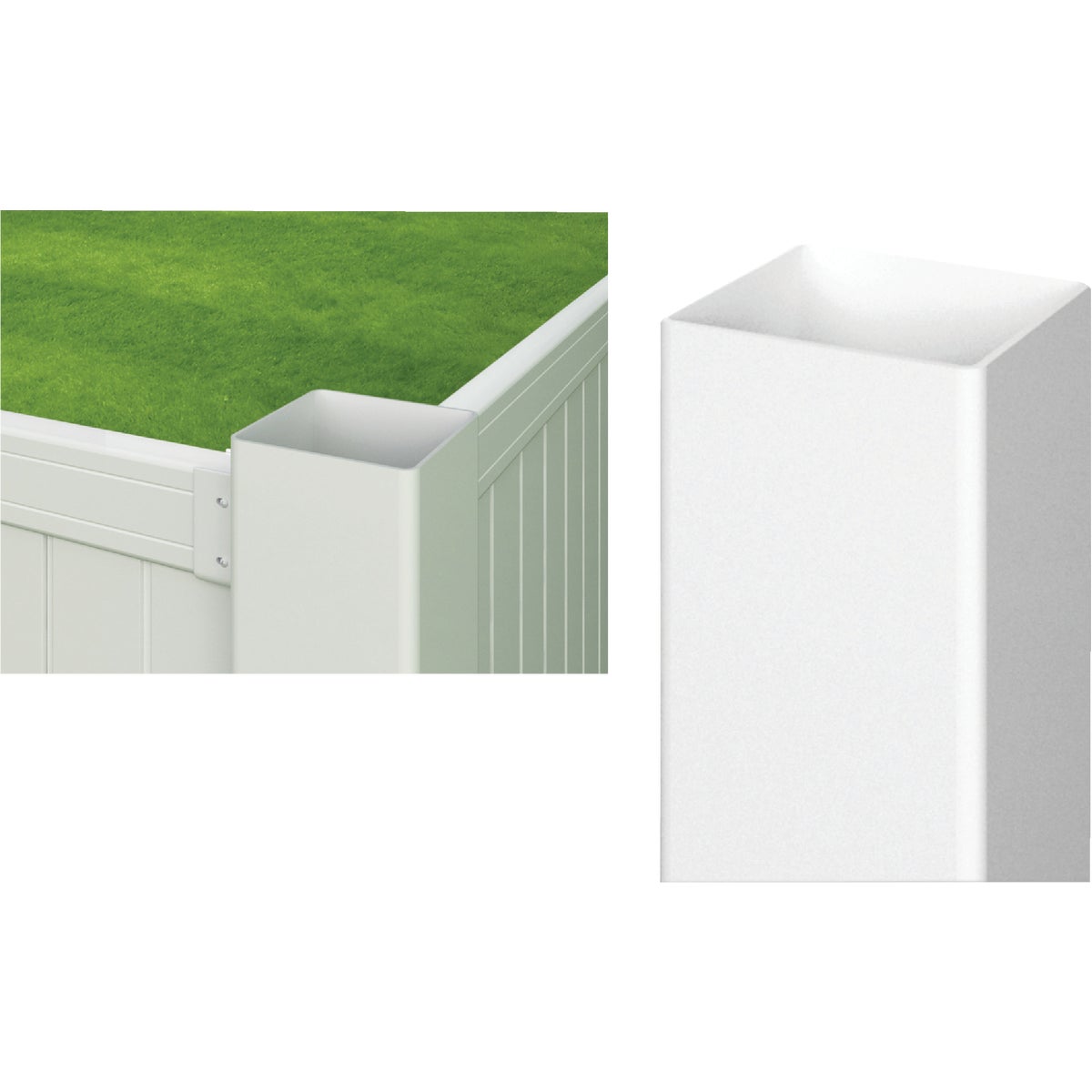 Outdoor Essentials 4 In. x 4 In. x 72 In. White Blank Vinyl Post