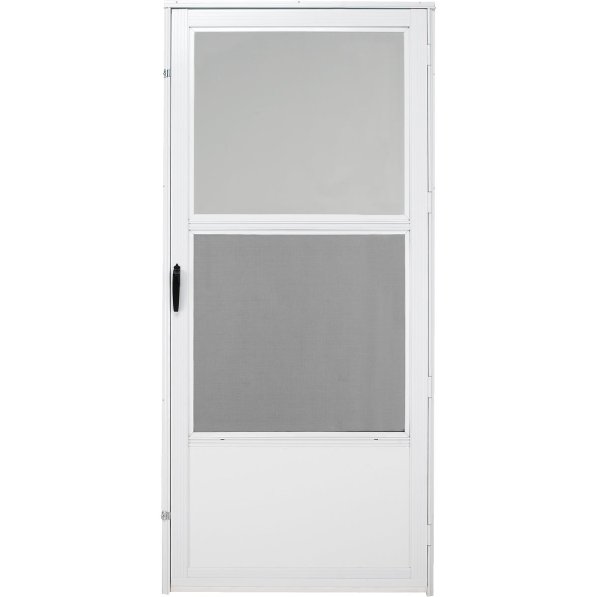 Croft Gibraltar Style 32 In. W. x 80 In. H. x 1-1/4 In. Thick White Self-Storing Aluminum Storm Door