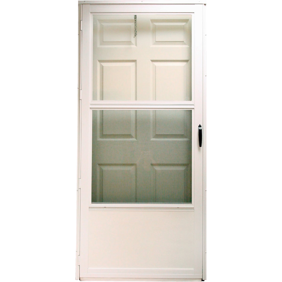 Croft Gibraltar Style 32 In. W. x 80 In. H. x 1-1/4 In. Thick White Self-Storing Aluminum Storm Door