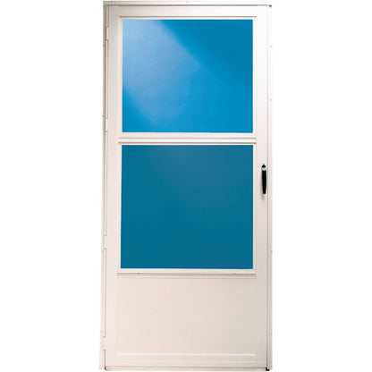 Croft Gibraltar Style 36 In. W. x 80 In. H. x 1-1/4 In. Thick White Self-Storing Aluminum Storm Door