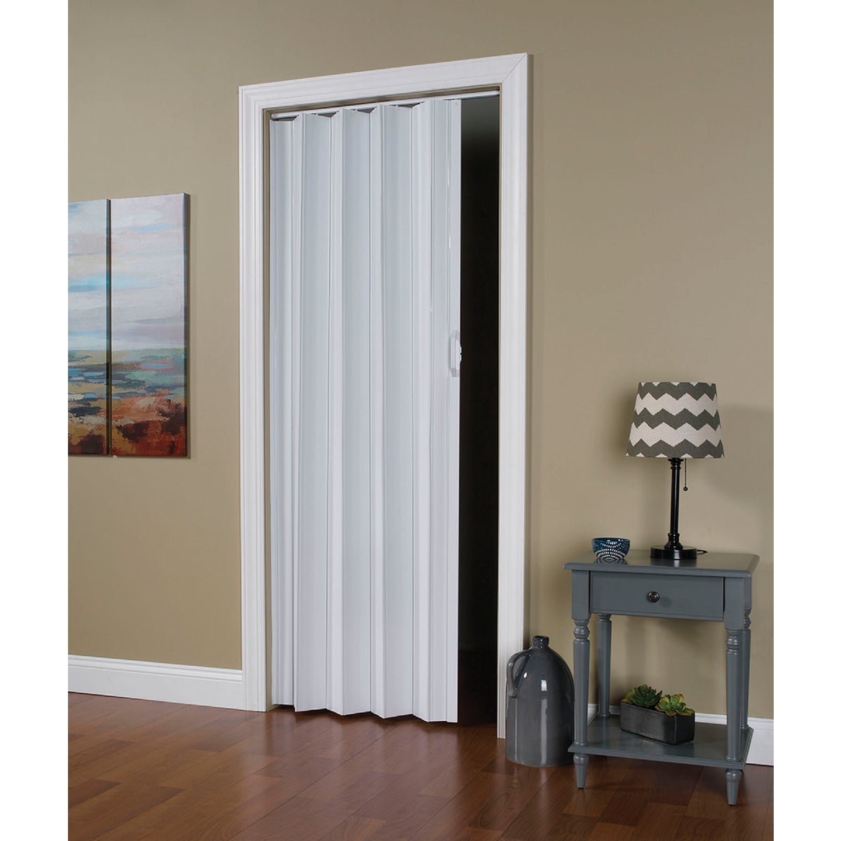 Spectrum Via 24 In. to 36 In. W. x 80 In. H. White Accordion Folding Door