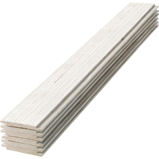 UFP-Edge 6 In. W x 6 Ft. L x 1 In. Thick White Wood Rustic Shiplap Board (13.86 Sq. Ft./6-Pack)