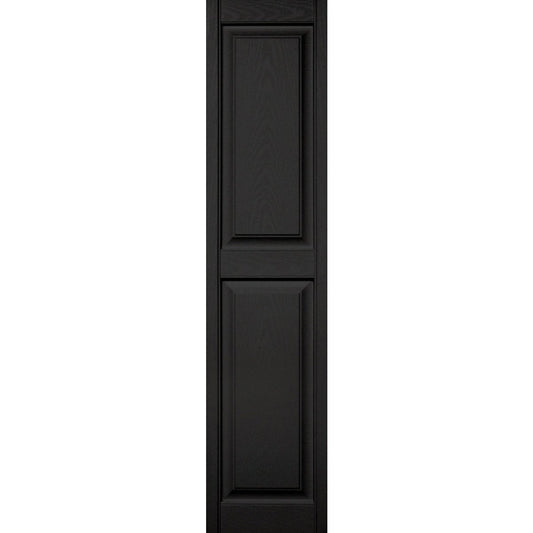 Builders Edge 15 in. x 63 in. Black Panel Shutter, (2-Pack)