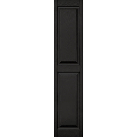 Builders Edge 15 in. x 71 in. Black Panel Shutter, (2-Pack)