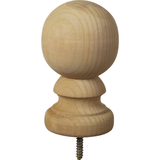 ProWood 3-9/16 In. x 5-3/8 In. Treated Wood Ball Top Natural Post Cap