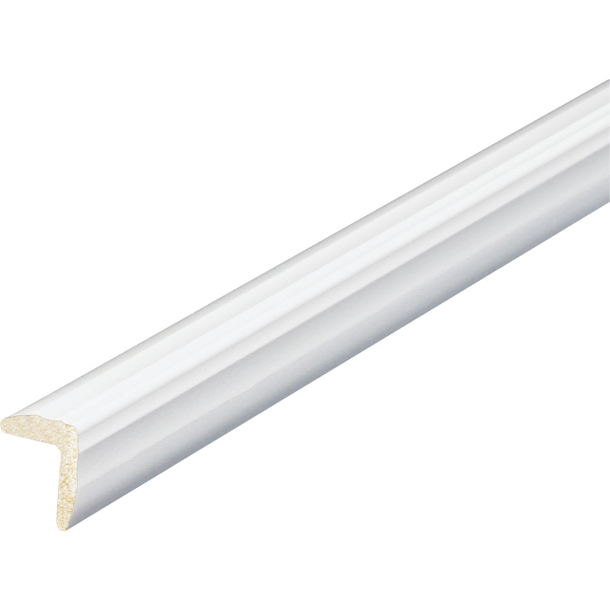 Inteplast Building Products 15/16 In. W. x 15/16 In. H. x 8 Ft. L. Crystal White Sculpted Outside Corner Molding