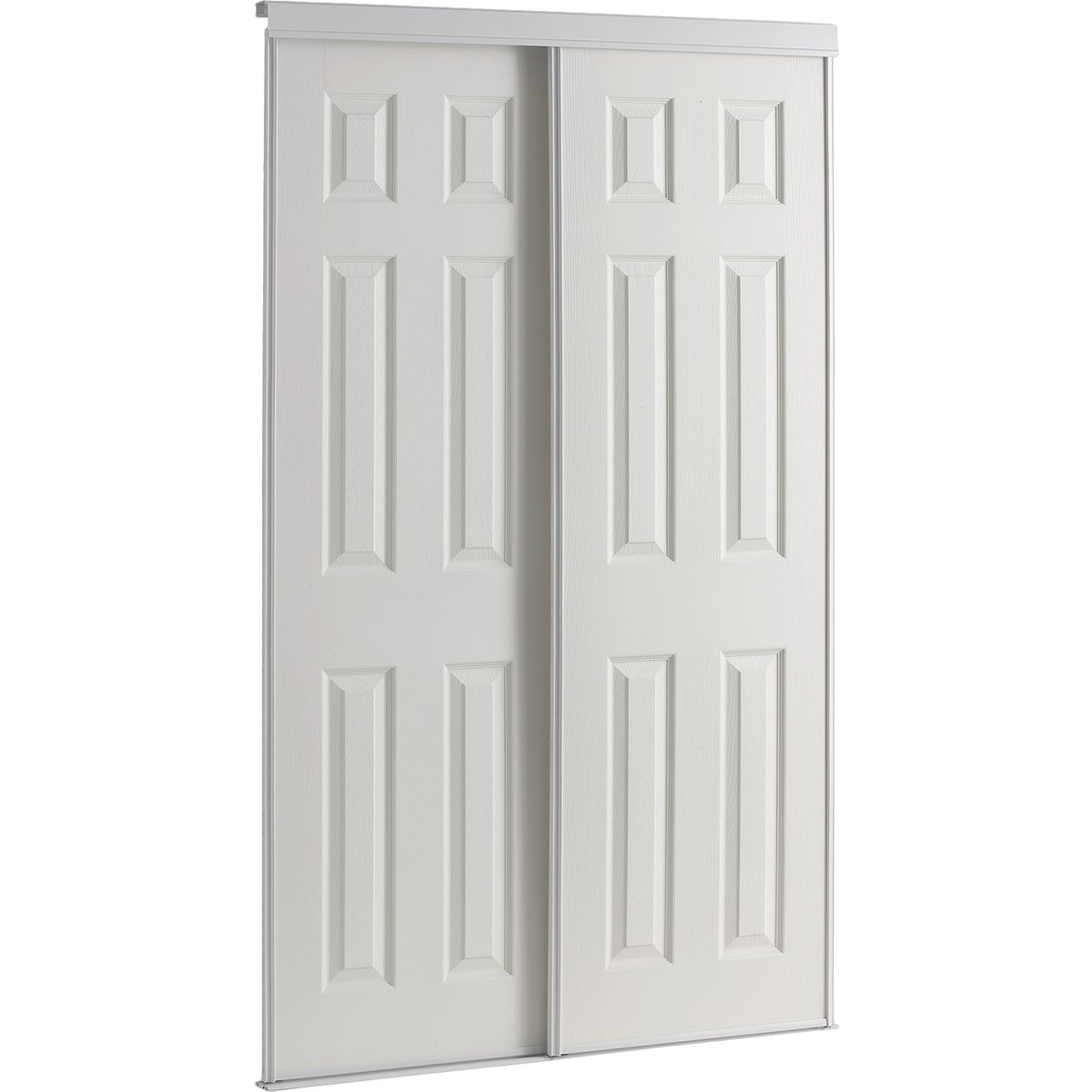 Colonial Elegance 60 In. W x 80-1/2 In. H Six-Panel White Woodgrain Bypass Door