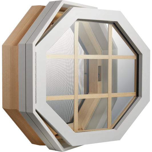 JJJ Specialty Rambler Breeze 4 Season 22-1/4 In. W. x 22-1/4 In. H. Poly Left-Hand Hinged Octagon Window