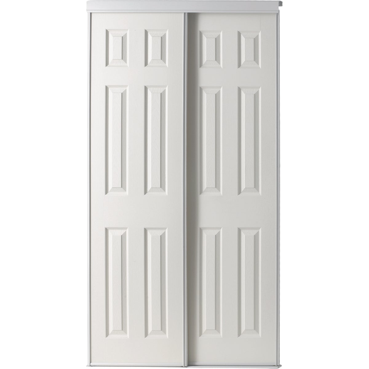 Colonial Elegance 72 In. W x 80-1/2 In. H Six-Panel White Woodgrain Bypass Door