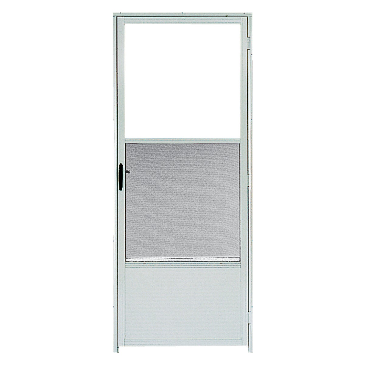 Croft Continental Style 32 In. W x 80 In. H x 1-1/4 In. Thick White Self-Storing Aluminum Storm Door